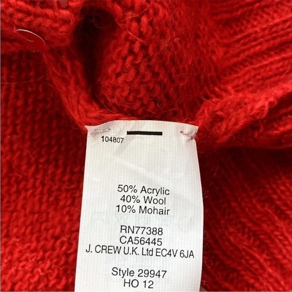 J. Crew Red and Blue Sequin Sweater Sz S NWOT